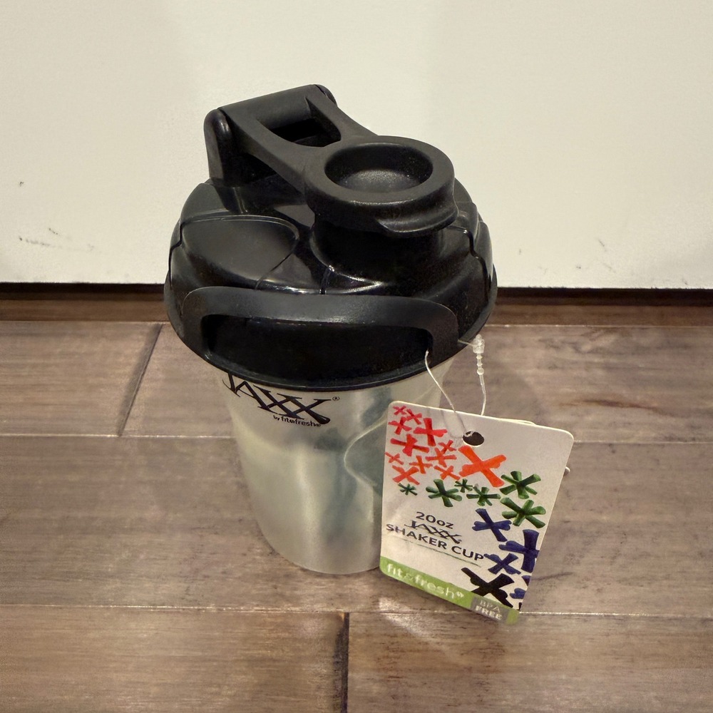 Jaxx by Fit & Fresh 20oz Shaker Cup Black Clear Protein Mixer Bottle - Picture 3 of 3